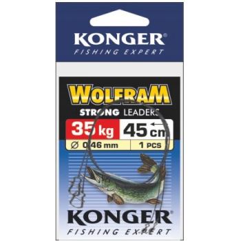 PRZYPON KONGER WOLFRAM ZIELONY 45cm 35kg 1szt