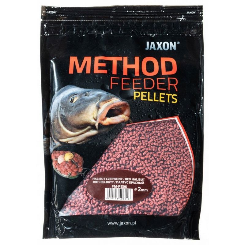 PELLET JAXON METHOD FEEDER 2mm 500g HALIBUT CZERWO