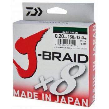 PLECIONKA DAIWA J-BRAID X8 0,10mm 150m DARK GREEN
