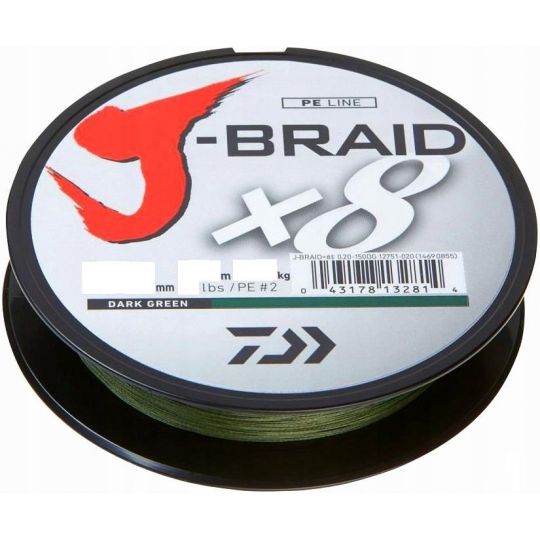 PLECIONKA DAIWA J-BRAID X8 0,28mm 300m DARK GREEN PLECIONKA DAIWA J-BRAID X8 0,28mm 300m DARK GREEN