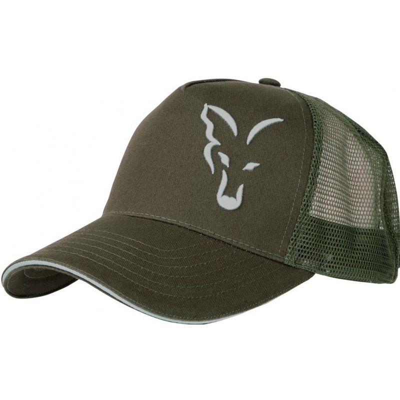 CZAPKA FOX GREEN SILVER TRUCKER CARP Z DASZKIEM