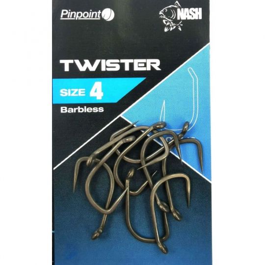 HACZYKI NASH KARPIOWE TWISTER SIZE 4 BARBLESS HACZYKI NASH KARPIOWE TWISTER SIZE 4 BARBLESS