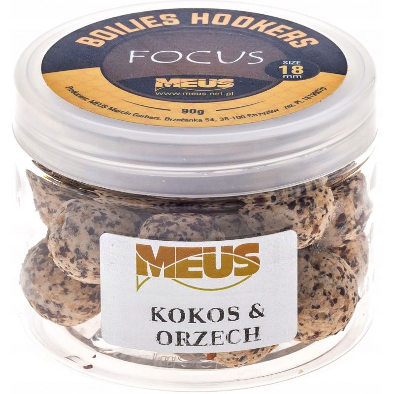 KULKI MEUS HAKOWE FOCUS 90g 18mm KOKOS ORZECH KULKI MEUS HAKOWE FOCUS 90g 18mm KOKOS ORZECH