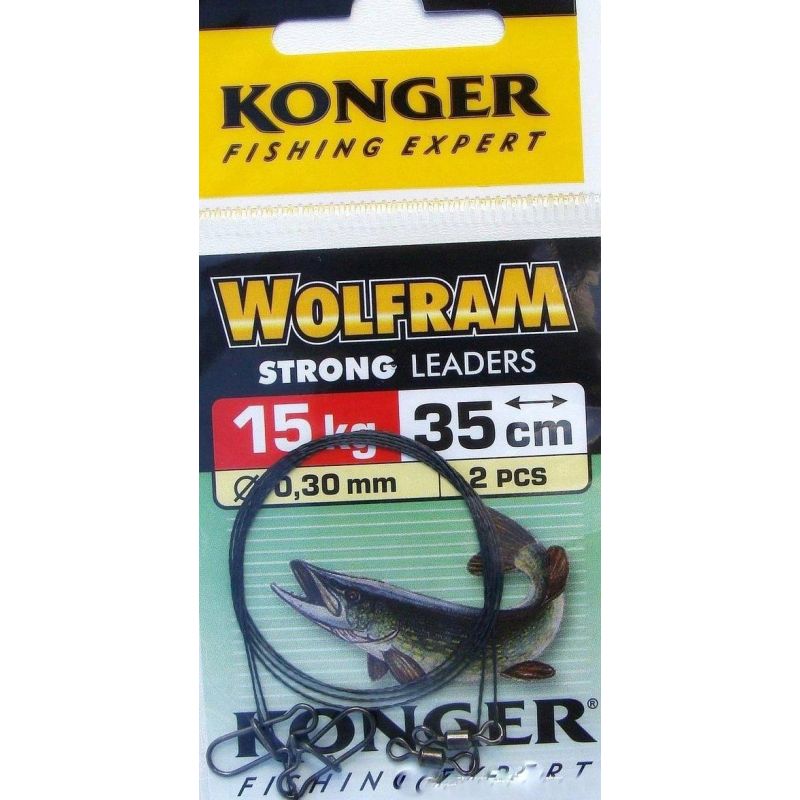 PRZYPON KONGER WOLFRAM STRONG 35cm 15kg 2szt PRZYPON KONGER WOLFRAM STRONG 35cm 15kg 2szt
