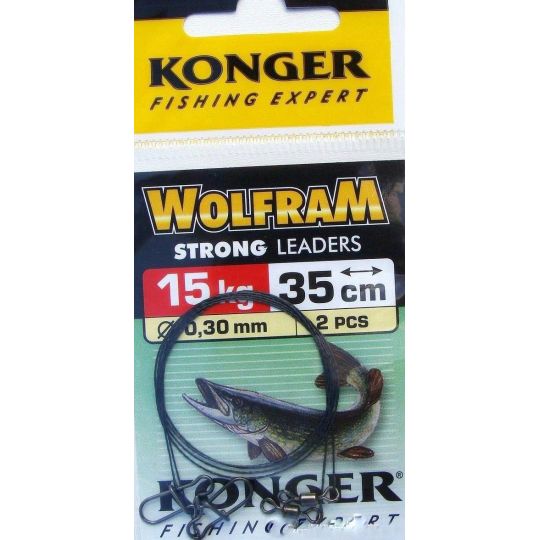 PRZYPON KONGER WOLFRAM STRONG 35cm 15kg 2szt PRZYPON KONGER WOLFRAM STRONG 35cm 15kg 2szt