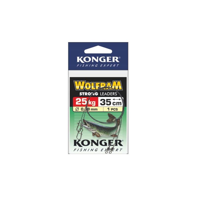 PRZYPON KONGER WOLFRAM ZIELONY 45cm 25kg 1szt