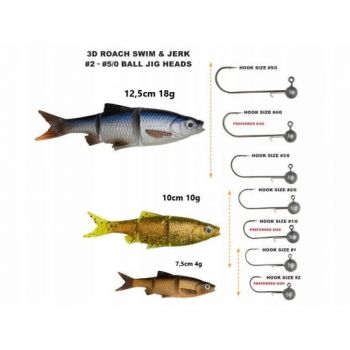 GUMA SAVAGE GEAR ROACH SWIM& JERK 12,5cm GOLDF