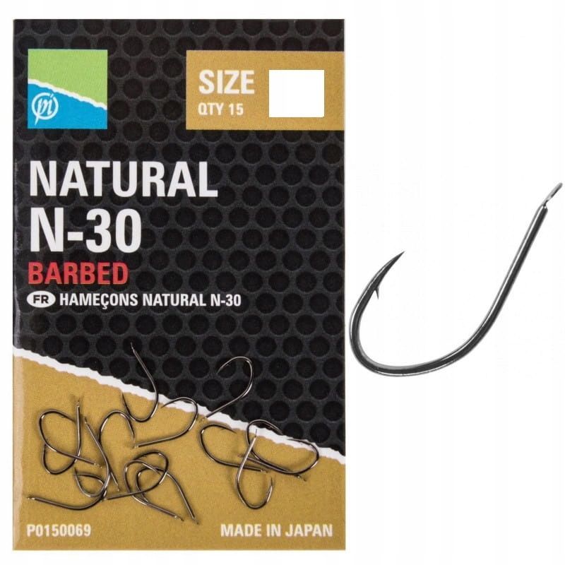 HACZYKI PRESTON NATURAL N-30 SIZE 10 15szt