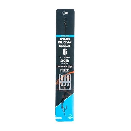 PRZYPON Z HAKIEM NASH RING BLOW BACK SIZE 6 BARBLE PRZYPON Z HAKIEM NASH RING BLOW BACK SIZE 6 BARBLE