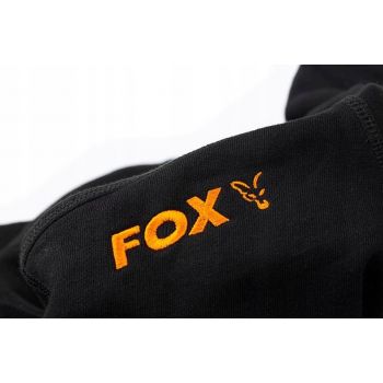 BLUZA FOX COLLECTION BLACK ORANGE HOODIE ROZ. XL