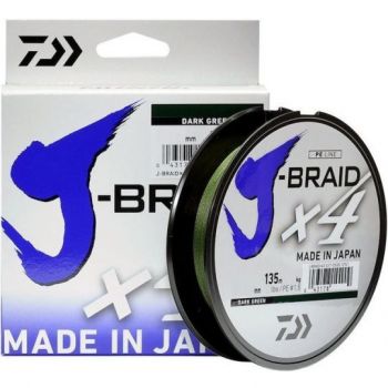 PLECIONKA DAIWA J-BRAID X4E 0,21mm 135m DARK GREEN
