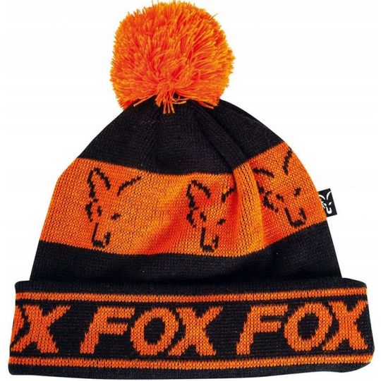 CZAPKA FOX ZIMOWA BLACK ORANGE LINED BOBBLE CZAPKA FOX ZIMOWA BLACK ORANGE LINED BOBBLE