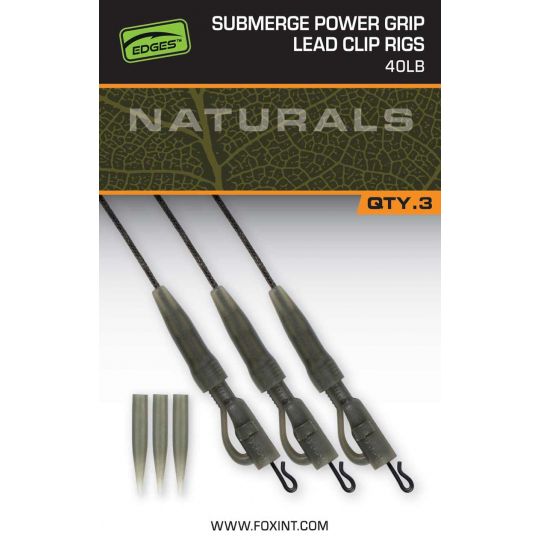LEADCORE FOX SUBMERGE POWER GRIP LEAD CLIP RIGS 40 LEADCORE FOX SUBMERGE POWER GRIP LEAD CLIP RIGS 40