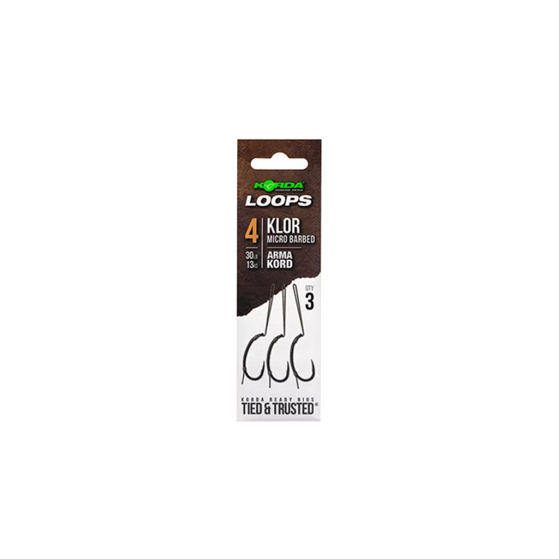 PRZYPONY KORDA KLOR LOOP RIGS BARBLESS 4  30LB