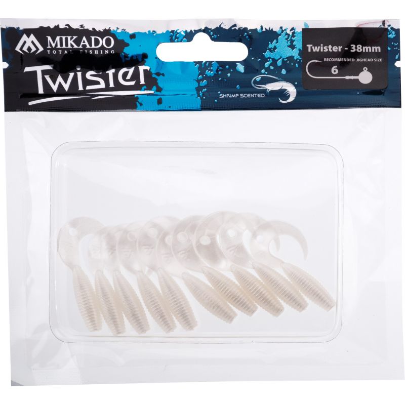 GUMA MIKADO PRZYNĘTA TWISTER 38mm 0.6g PEARL 10szt