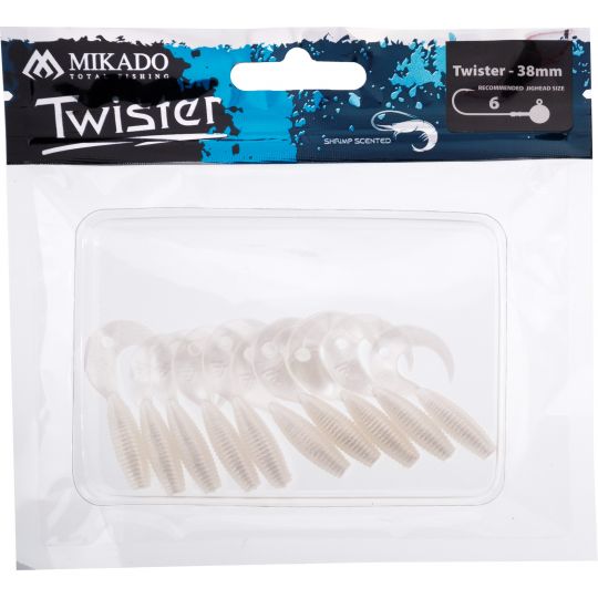 GUMA MIKADO PRZYNĘTA TWISTER 38mm 0.6g PEARL 10szt