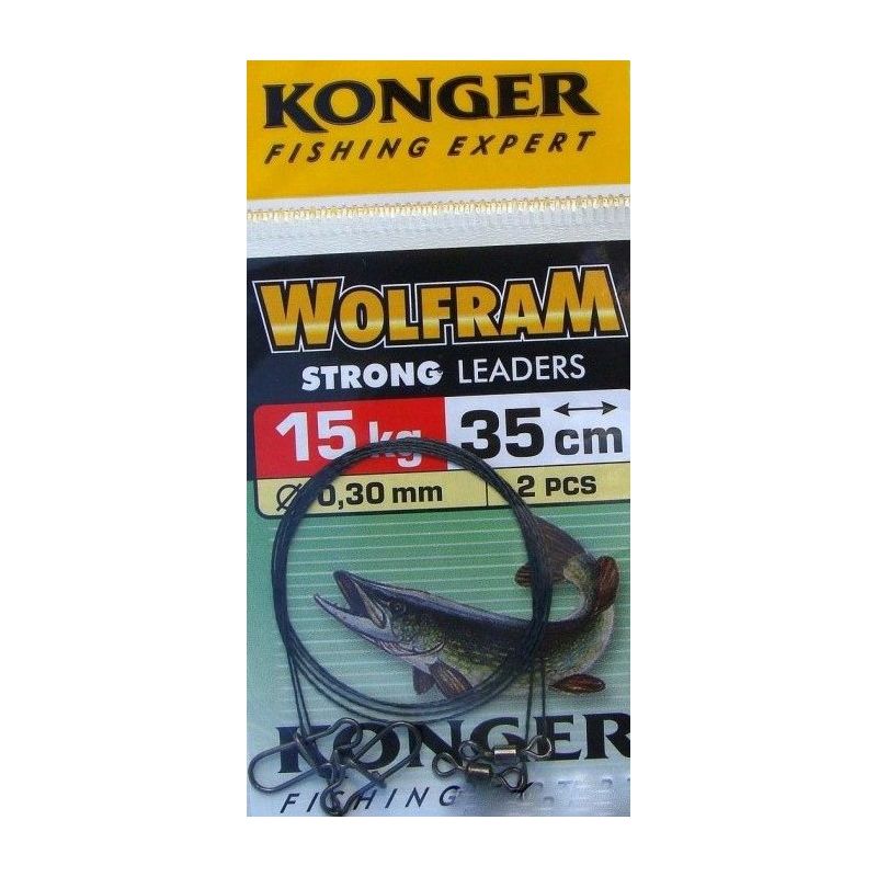 PRZYPON KONGER WOLFRAM ZIELONY 35cm 10kg 2szt PRZYPON KONGER WOLFRAM ZIELONY 35cm 10kg 2szt