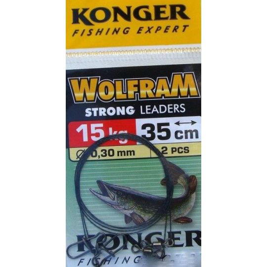 PRZYPON KONGER WOLFRAM ZIELONY 35cm 10kg 2szt PRZYPON KONGER WOLFRAM ZIELONY 35cm 10kg 2szt