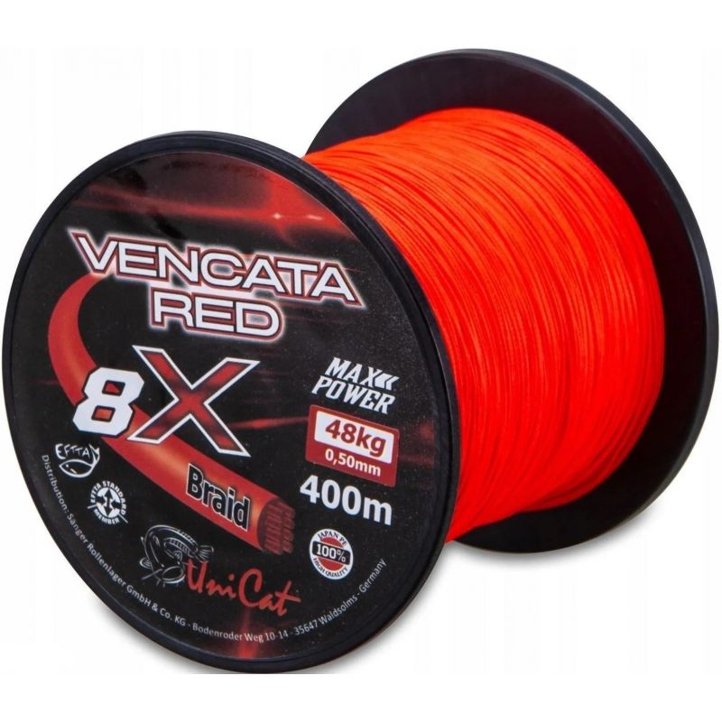 PLECIONKA UNI CAT 8X VENCATA RED 400m 0,60mm 57kg PLECIONKA UNI CAT 8X VENCATA RED 400m 0,60mm 57kg