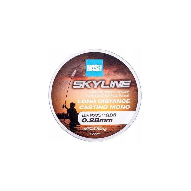 ŻYŁKA NASH SKYLINE MONO CLEAR 0,28mm 1000m 10lb ŻYŁKA NASH SKYLINE MONO CLEAR 0,28mm 1000m 10lb