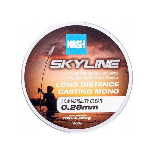 ŻYŁKA NASH SKYLINE MONO CLEAR 0,28mm 1000m 10lb ŻYŁKA NASH SKYLINE MONO CLEAR 0,28mm 1000m 10lb