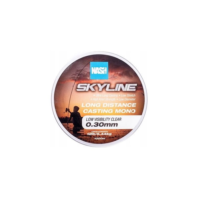 ŻYŁKA NASH SKYLINE MONO CLEAR 0,30mm 1000m 12lb ŻYŁKA NASH SKYLINE MONO CLEAR 0,30mm 1000m 12lb