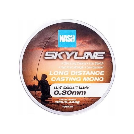 ŻYŁKA NASH SKYLINE MONO CLEAR 0,30mm 1000m 12lb ŻYŁKA NASH SKYLINE MONO CLEAR 0,30mm 1000m 12lb