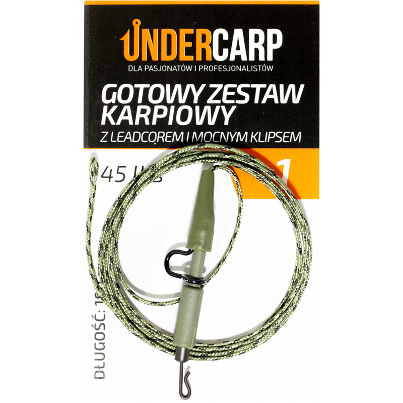 ZESTAW UNDERCARP LEADCORE Z KLIPSEM 45 LBS ZIELONY