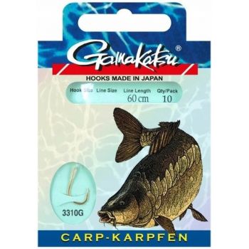 HACZYKI WIĄZANE GAMAKATSU CARP 3310G 4 0.28mm 60cm