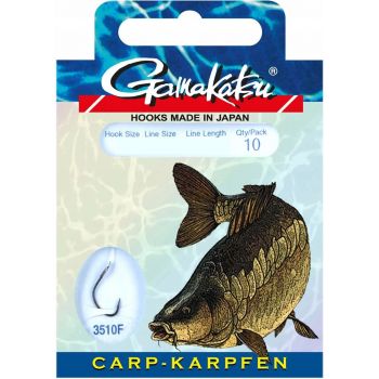 HACZYKI WIĄZANE GAMAKATSU CARP 3510F 4 0.25mm 60cm
