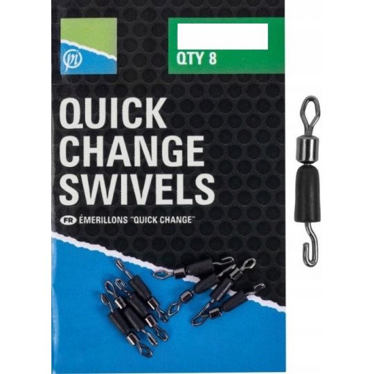 ŁĄCZNIK PRESTON QUICK CHANGE SWIVELS MEDIUM 8szt ŁĄCZNIK PRESTON QUICK CHANGE SWIVELS MEDIUM 8szt