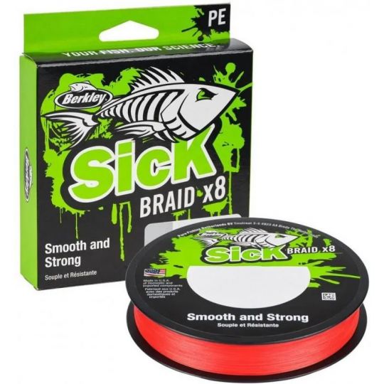 PLECIONKA BERKLEY SICK BRAID X8 0.10mm 150m RED PLECIONKA BERKLEY SICK BRAID X8 0.10mm 150m RED