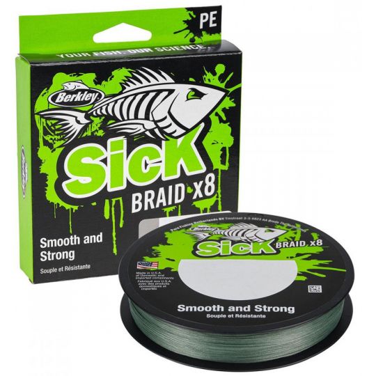 PLECIONKA BERKLEY SICK BRAID X8 0.14mm 150m GREEN PLECIONKA BERKLEY SICK BRAID X8 0.14mm 150m GREEN