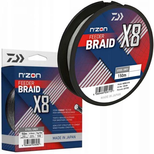 PLECIONKA DAIWA N'ZON X8 0.10mm 150m STEEL GREY PLECIONKA DAIWA N'ZON X8 0.10mm 150m STEEL GREY