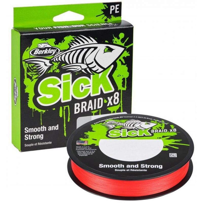 PLECIONKA BERKLEY SICK BRAID X8 0.12mm 150m RED PLECIONKA BERKLEY SICK BRAID X8 0.12mm 150m RED