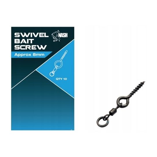 WKRĘT Z KRĘTLIKIEM NASH SWIVEL BAIT SCREW 13mm WKRĘT Z KRĘTLIKIEM NASH SWIVEL BAIT SCREW 13mm