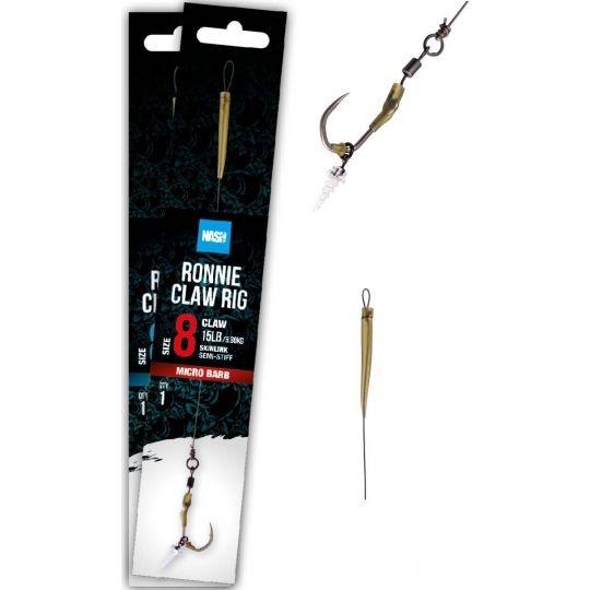 PRZYPON NASH RONNIE CLAW RIG ROZM 6 BARBLESS PRZYPON NASH RONNIE CLAW RIG ROZM 6 BARBLESS