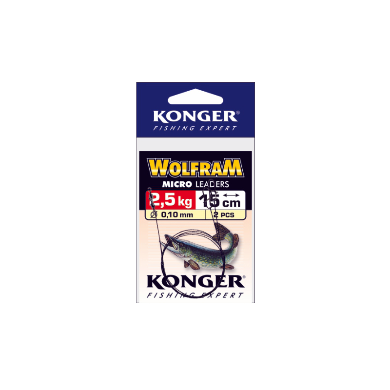 PRZYPON KONGER WOLFRAM MIKRO 25cm 2,5kg 2szt