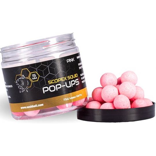 KULKI NASH SCOPEX SQUID POP UPS 15mm 75g PINK KULKI NASH SCOPEX SQUID POP UPS 15mm 75g PINK