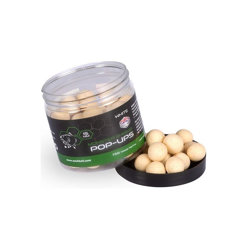 KULKI NASH MONSTER SHRIMP POP UP 15mm 75g WHITE KULKI NASH MONSTER SHRIMP POP UP 15mm 75g WHITE