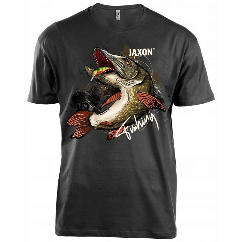KOSZULKA JAXON NATURE CZARNA SZCZUPAK rozm. XL KOSZULKA JAXON NATURE CZARNA SZCZUPAK rozm. XL