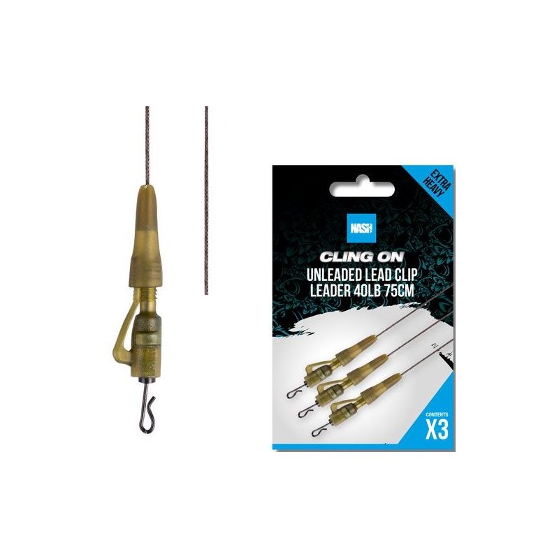 ZESTAW KOŃCOWY NASH UNLEADED LEAD CLIP LEADER 75cm ZESTAW KOŃCOWY NASH UNLEADED LEAD CLIP LEADER 75cm