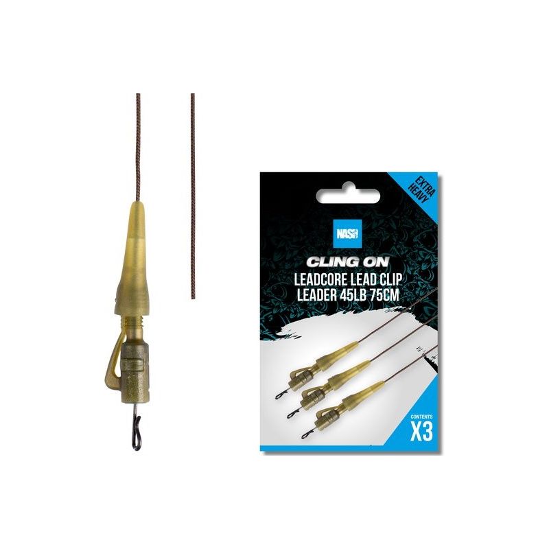 ZESTAW KOŃCOWY NASH CLING ON LEADCORE 75cm CLIP ZESTAW KOŃCOWY NASH CLING ON LEADCORE 75cm CLIP