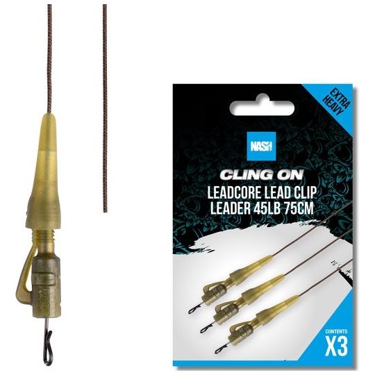 ZESTAW KOŃCOWY NASH CLING ON LEADCORE 75cm CLIP ZESTAW KOŃCOWY NASH CLING ON LEADCORE 75cm CLIP