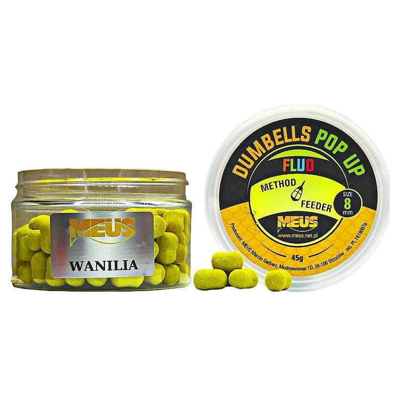 DUMBELLS MEUS FLUO POP UP 8mm 45g WANILIA DUMBELLS MEUS FLUO POP UP 8mm 45g WANILIA
