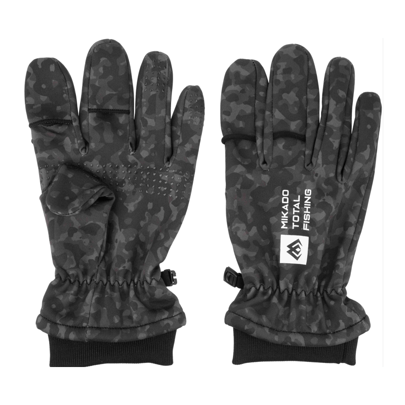 RĘKAWICZKI MIKADO SOFTSHELL BLACK CAMO ROZM M