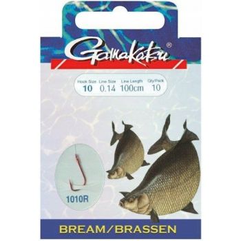 HACZYKI WIĄZANE GAMAKATSU BREAM RED 0,16mm 10