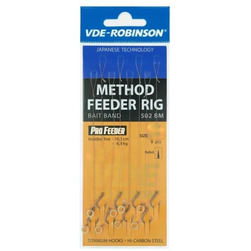HACZYKI ROBINSON METHOD FEEDER PRZYPON Z GUMKĄ 8 HACZYKI ROBINSON METHOD FEEDER PRZYPON Z GUMKĄ 8