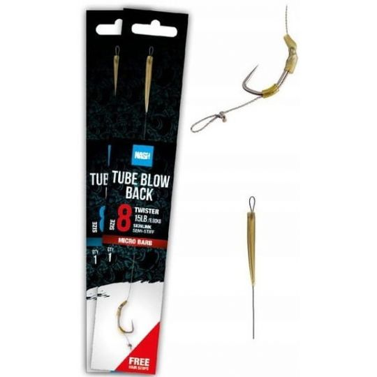 PRZYPON Z HAKIEM NASH TUBE BLOW BACK RIG 4 BARBED PRZYPON Z HAKIEM NASH TUBE BLOW BACK RIG 4 BARBED