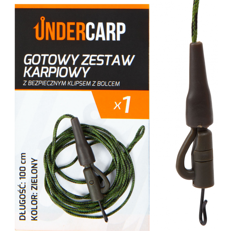GOTOWY ZESTAW UNDER CARP Z BEZPIECZNYM KLIPSEM 100